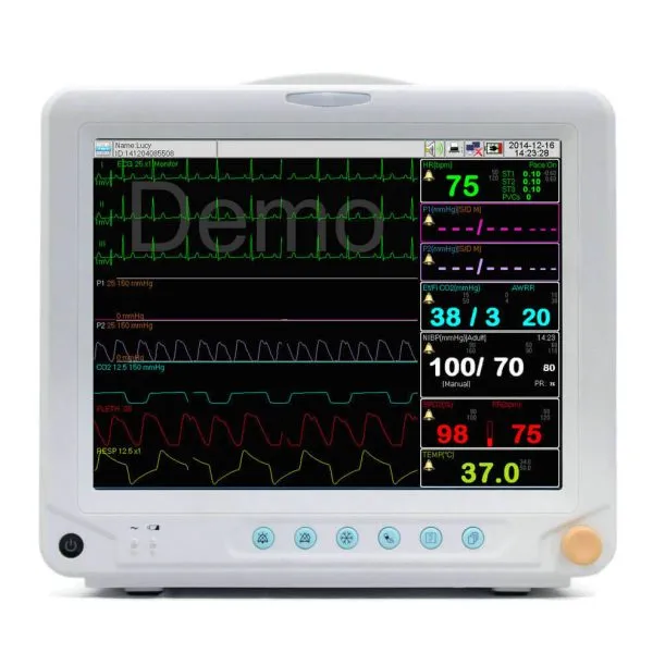 12 inch lcd ETCO2 SPO2 PR ECG multi parmeter patient monitor (1)